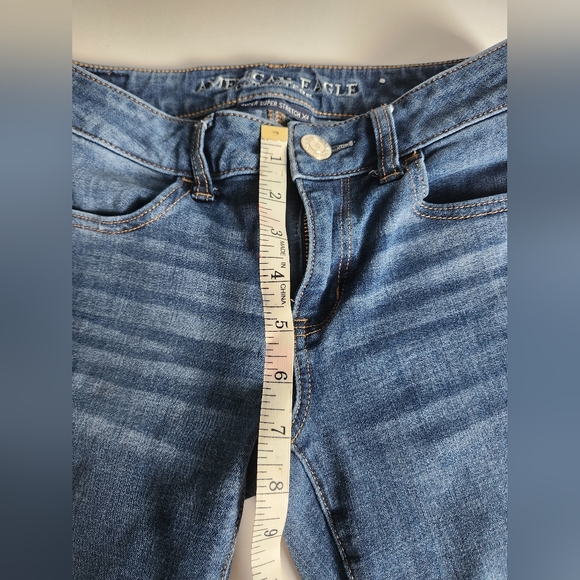 American Eagle AE women's Stretch Skinny blue jeans size 2 long - Picture 4 of 6